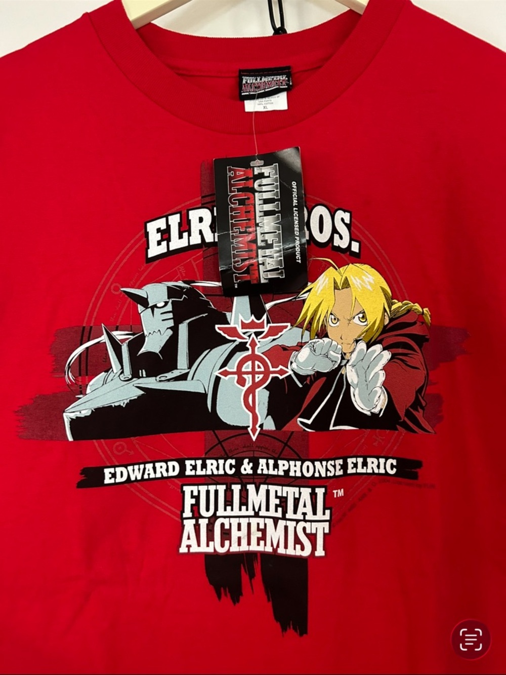 Vintage 2004 Fullmetal Alchemist Anime Manga TV Promo Red T Shirt NWT Rare XL